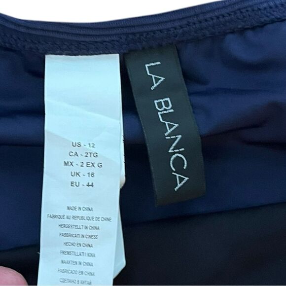 La Blanca Women's High Waist Hipster Bikini Swimsuit Bottom Indigo, Size 12, NWT - Picture 8 of 8